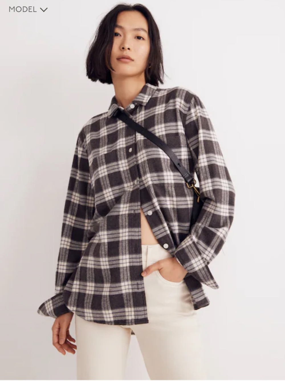 Oversized Ex-Boyfriend Swing Shirt | 100% Cotton Plaid Button-Down Flannel